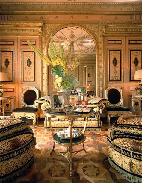 casa versace italia|living room with Versace painting.